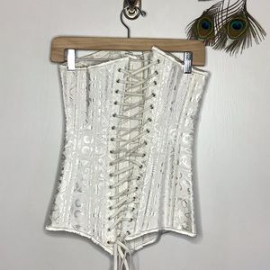 White strapless corset upper body XS